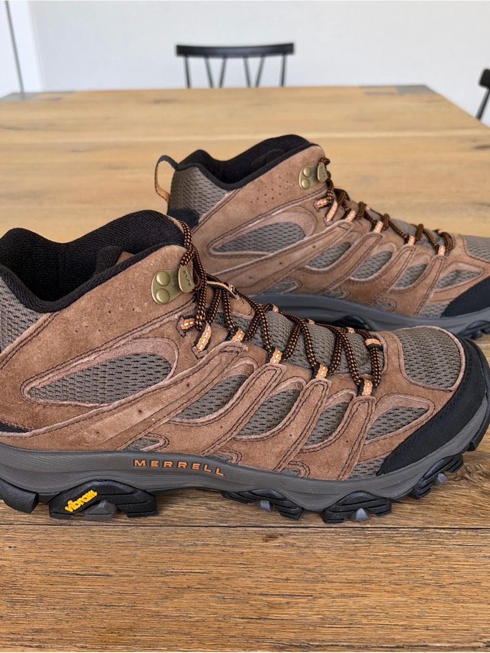 Merrell Moab 3 Mid Waterproof Hiking Boots - Brown & Black - Picture 7 of 8